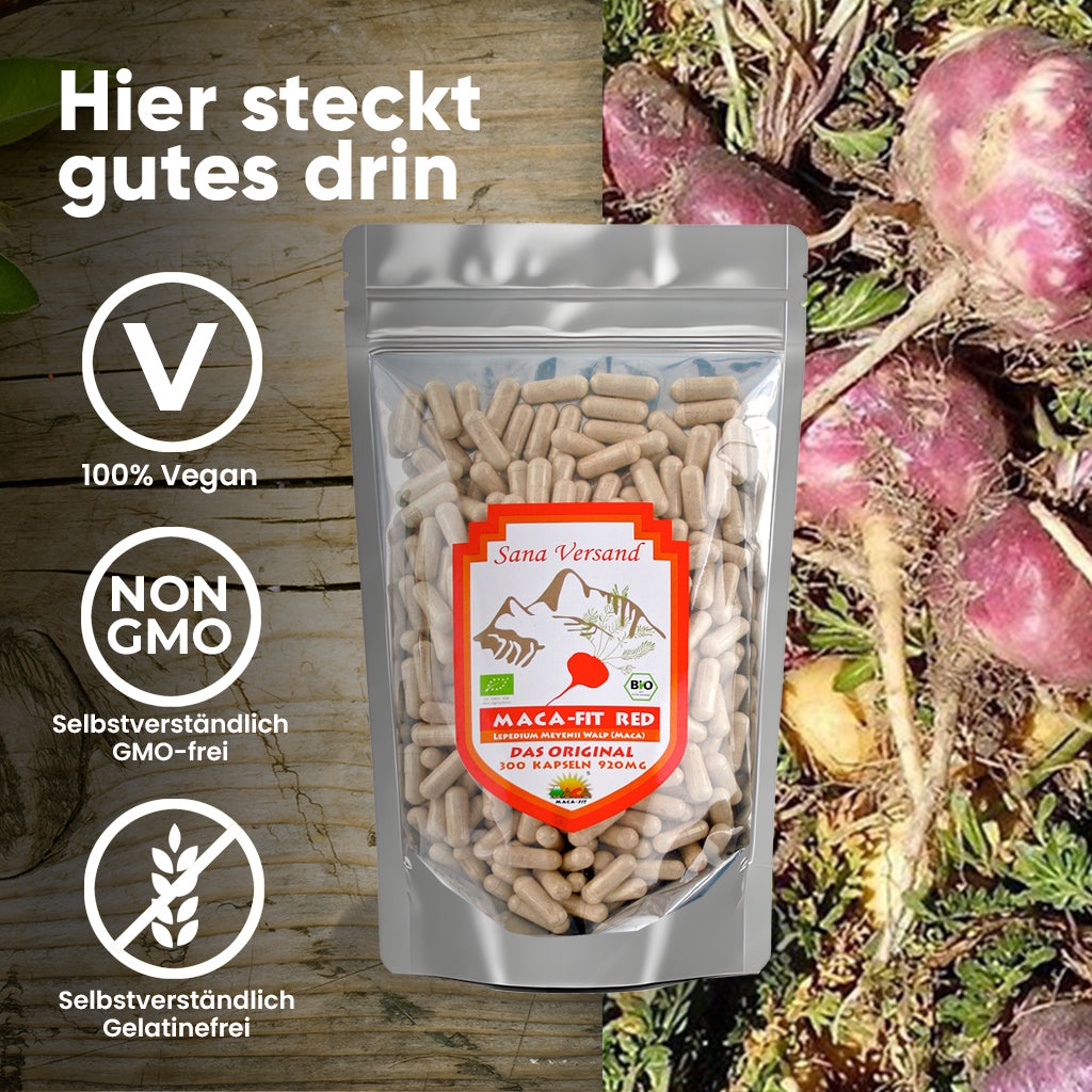Rote Maca Kapseln 300 - Sana-Versand