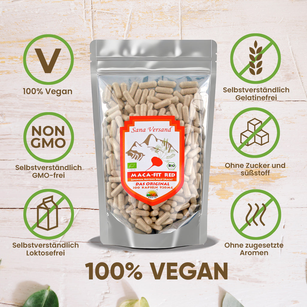 Rote Maca Kapseln 300 - Sana-Versand