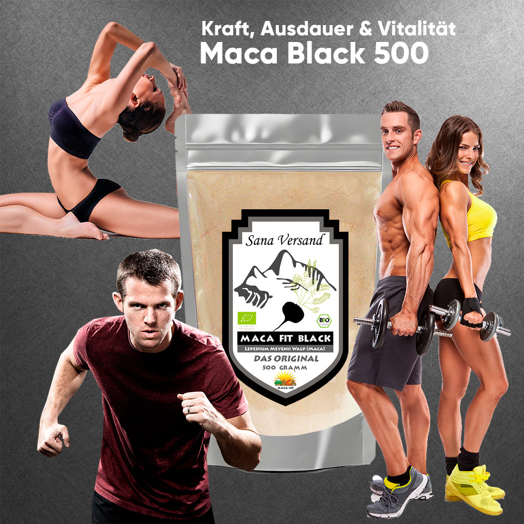 Schwarzes Macca Pulver